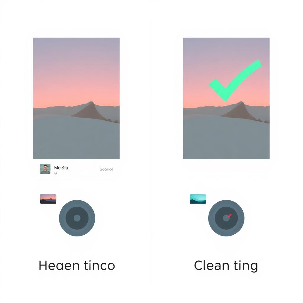 Before and after: image with AI label removed